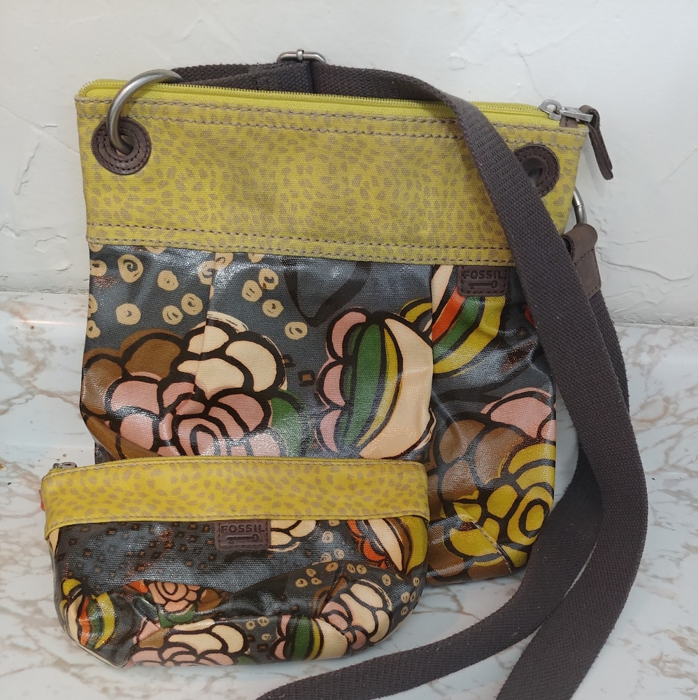 Fossil Crossbody bag with small makeup bag